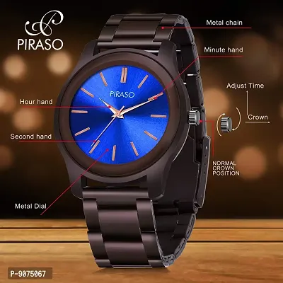 PIRASO Rich Feel Analogue Watch for Men  Boys (Blue)-thumb2