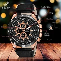 PIRASO Stunning Black Dial with Black Strap Pu Leather Analog Watch for Men Boys-thumb3