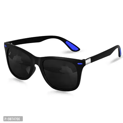 PIRASO Square Black Blue UV Protected Unisex Sunglasses
