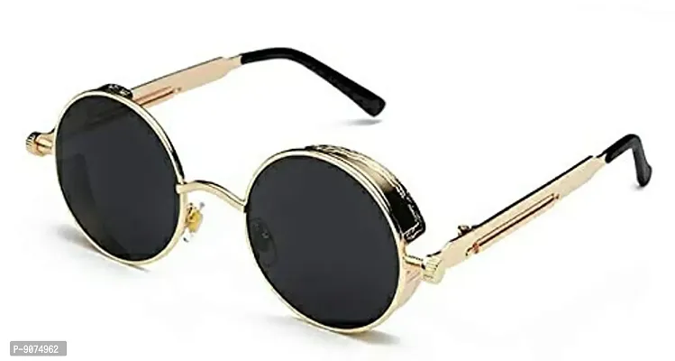 PIRASO Unisex Adult Sunglasses (Copper Gold Frame, Black Lens) (Free Size)