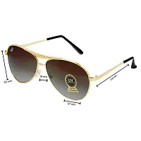 PIRASO Oval Shape Brown Color UV Protected Unisex Sunglasses-thumb3