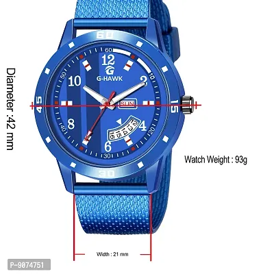 G-HAWK Blue Color Mesh Band with Day and Date Functioning Analog Watch for Men Boys-thumb3