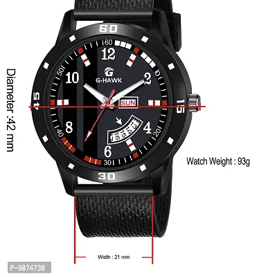 GHAWK Black Color Mesh Band with Day and Date Functioning Analog Watch for Men Boys-thumb4
