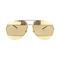 PIRASO Metal Body Classy Look UV Protected Unisex Sunglasses BROWN GOLD-thumb1