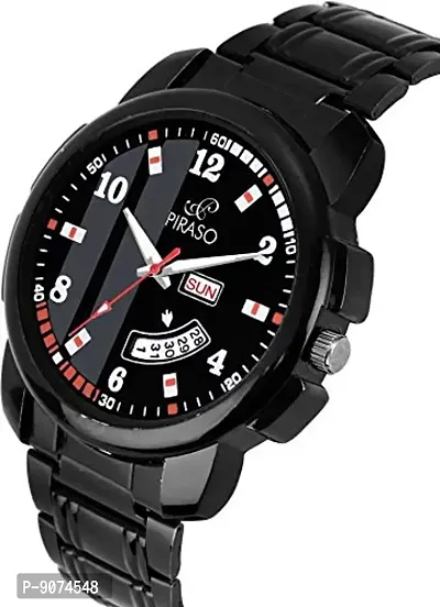 PIRASO Luxury Analogue Men's Watch(Black Dial Black Colored Chain)-DD 14 Black CK-thumb2