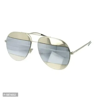 PIRASO Metal Body Unisex Sunglasses SILVER GREY-thumb0