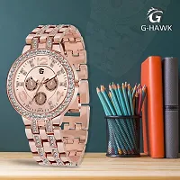 G-HAWK Rosegold Ceramic and with Crystals Studded On Dial Make The Perfect Pair in This Elegant Rendition of New Retro-thumb2