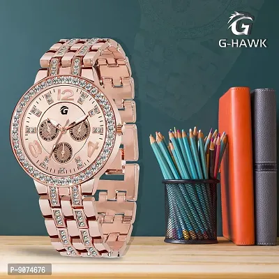 G-HAWK Rosegold Ceramic and with Crystals Studded On Dial Make The Perfect Pair in This Elegant Rendition of New Retro-thumb3