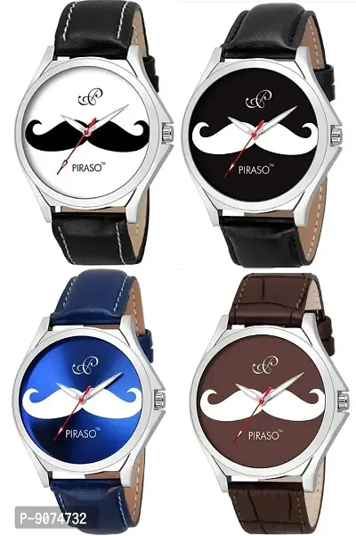 PIRASO Times Quartz - Combo Pack of 4 Watches for Men's -P4-57