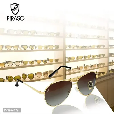 PIRASO Oval Shape Brown Color UV Protected Unisex Sunglasses-thumb2