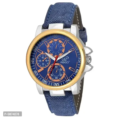 PIRASO Chronograph Pattern Analog Watch for Men-Blue