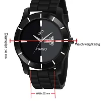 PIRASO Stunning Two Tone Dial  Designer Black Mesh Band with Day and Date Functioning Watch for Men Boys-thumb3