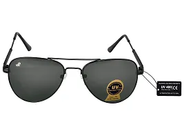 Piraso Aviator Black color UV Protected Unisex Sunglasses-thumb1