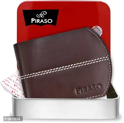 Piraso Stunning Indian Cherry Brown Leather Men's Wallet-thumb5