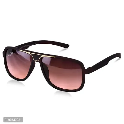 PIRASO Unisex Adult Square Sunglasses (Red Frame, Light Red Lens) (Medium)