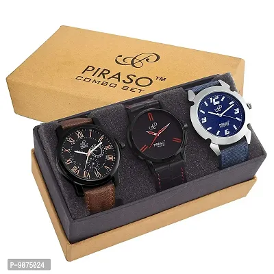 CHRONIKLE Designer Men's Wrist Watch (Dial Color:Golden | Band Color: Blue,  Leather Strap) : Amazon.in: Fashion