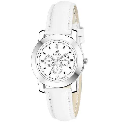 PIRASO Classy Chrono Design Dial with Color Strap Watch for Women & Girls