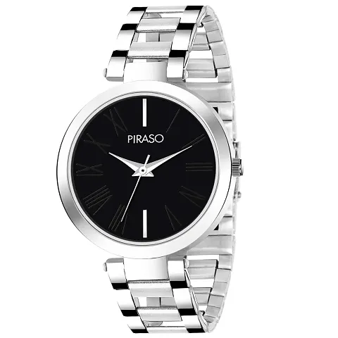 PIRASO Beautiful Dial with Stainless Chain Watch for Women Girls