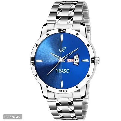 PIRASO Times Quartz Half-N-Half Blue Day  Date Watch for - Men 29-BL-CK