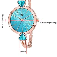 G-HAWK Beautiful Blue Dial with Rose Gold Bracelet Watch for Women and Girls-thumb4