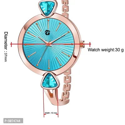 G-HAWK Beautiful Blue Dial with Rose Gold Bracelet Watch for Women and Girls-thumb5