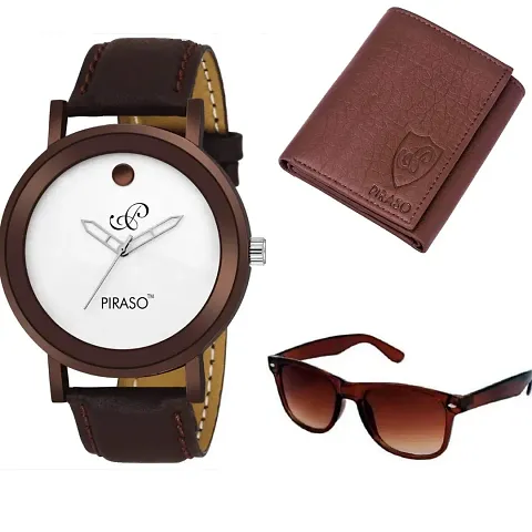 PIRASO Color Sunglasses, Watch and Wallet Combo Pack,