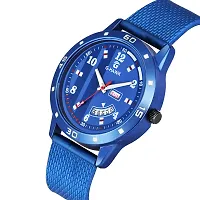 G-HAWK Blue Color Mesh Band with Day and Date Functioning Analog Watch for Men Boys-thumb1