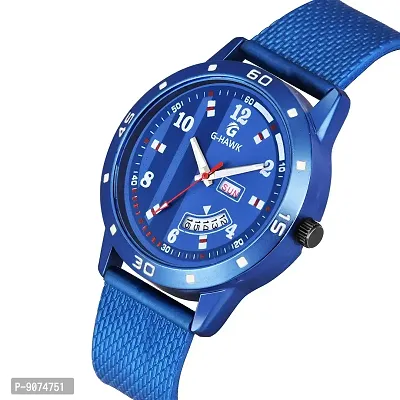 G-HAWK Blue Color Mesh Band with Day and Date Functioning Analog Watch for Men Boys-thumb2