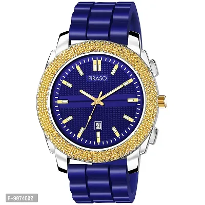 PIRASOStunning Look Blue Dial and Blue Mesh Strap with Time  Date Display Watch for Men Boys