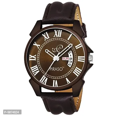 Piraso Analog Brown Day and Date Watch for - Men