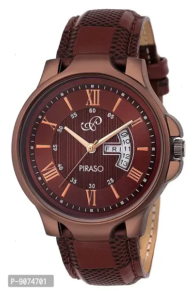 PIRASO RWS0200S Analog Brown Linear Designer Dial Mens  Boys Watch RWS0200S-thumb0