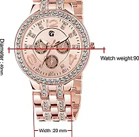 PIRASO Zuperia Diamond Studded Analogue Watch with Rose Gold Bracelet for Women-thumb4