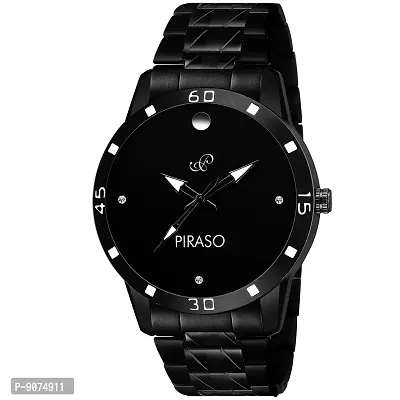 Piraso Analog Black Dial Men's Watch-64-BK-CK