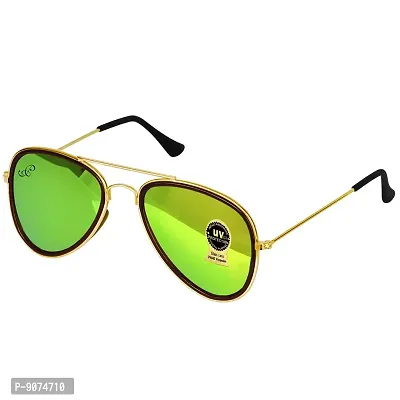 PIRASO UV Protected Unisex Aviator Sunglasses || GREEN ||-thumb0