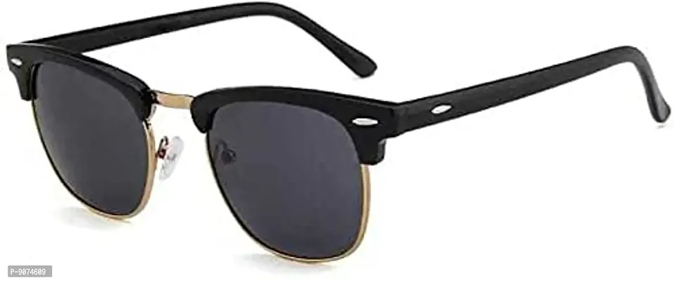 PIRASO Square Black UV Protected Unisex Sunglasses-thumb2