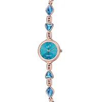 PIRASO Stunning Look Blue Colour Little Hearts on Dial with Beautifully Designed Double Heart Band Watches for Women Girls-thumb1