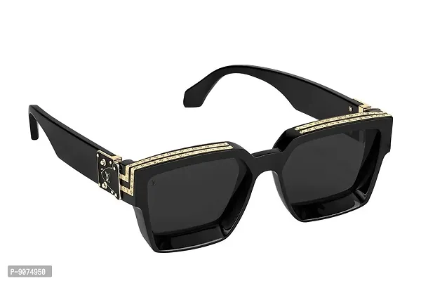 PIRASO Unisex Adult Oversized Sunglasses (Black Lens) (Free Size)