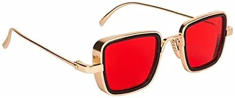 PIRASO Metal Body Square Inspired from Kabir Singh Sunglasses for Men and Women (Combo Pack Of 2 Sunglasses Black  Red)-thumb2