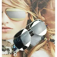 PIRASO Metal Body Unisex Sunglasses SILVER GREY-thumb3