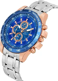 PIRASO Stunning Blue Dial with Silver Stainless Steel Chain Analog Watch for Men Boys-thumb1