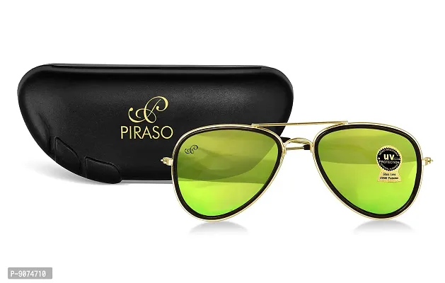 PIRASO UV Protected Unisex Aviator Sunglasses || GREEN ||-thumb5