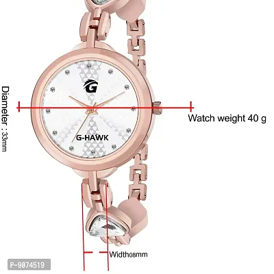 G-HAWK Silver Little Hearts on Dial with Beautifully Designed Double Heart Band Watches for Women-thumb5