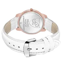 PIRASO Copper Frame Black Dial White Strap Beautiful Watch for Women and Girls-thumb4