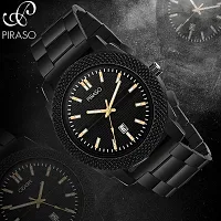 PIRASO Analogue Men's Watch (Black Dial Black Colored Chain)-thumb2