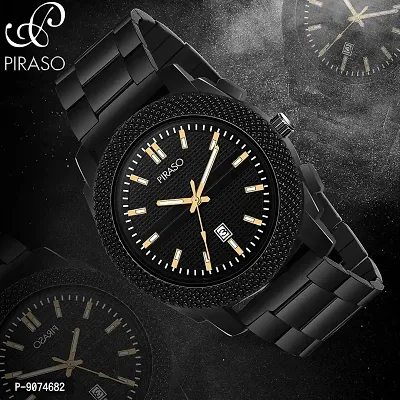PIRASO Analogue Men's Watch (Black Dial Black Colored Chain)-thumb3