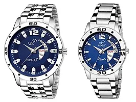 PIRASO Times Day Date Series Watch Combo Pack of 2 Men  Women-thumb1