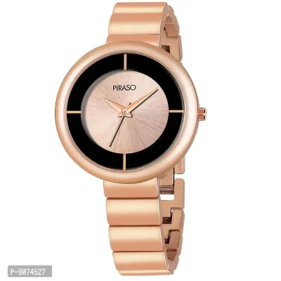 PIRASO Stunning Look Rosegold Color Band Watch for Women/Girls-thumb2