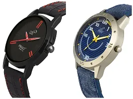 Piraso Combo Pack of 2- Black, Blue Dial Watches for Men'sBoys-BHT-Denim-thumb1