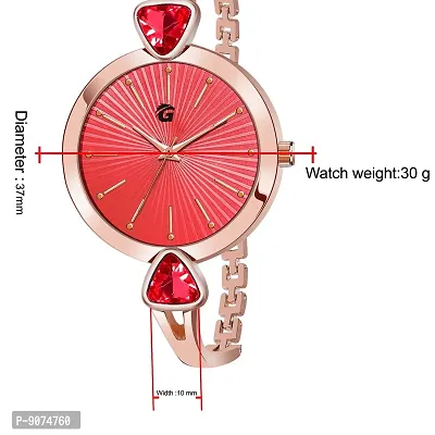 G-HAWK Red Dial with Rose Gold Bracelet Women's Analog Watch-thumb5