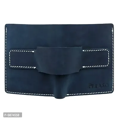 Piraso Stunning Indian Blue Leather Men's Wallet-thumb2